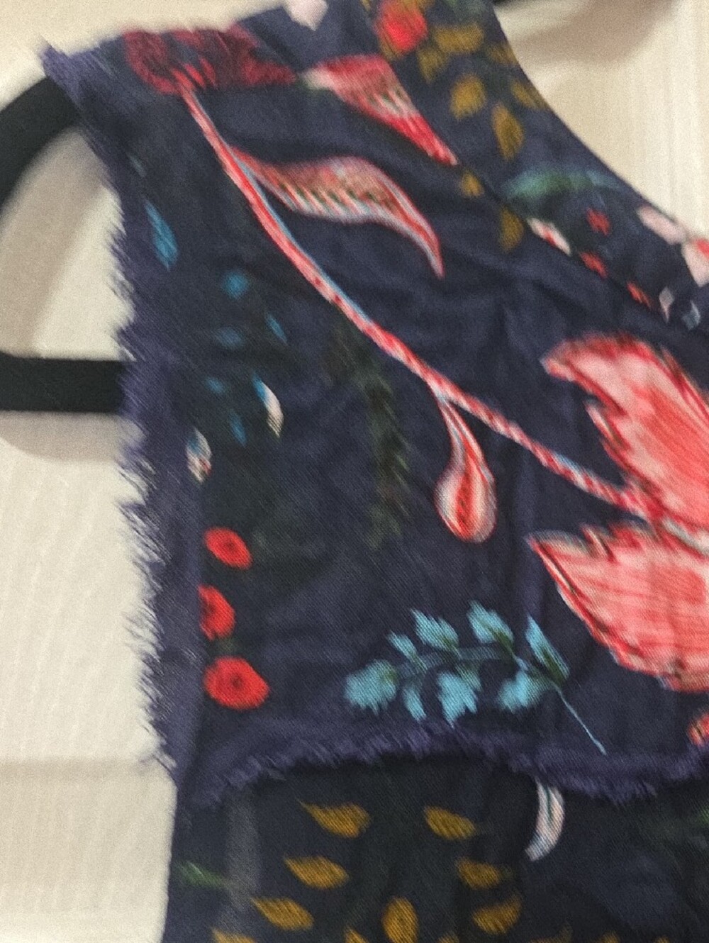 easel Navy Floral V-Neck Sleeveless Camisole with Pink Accents - Picture 6 of 9